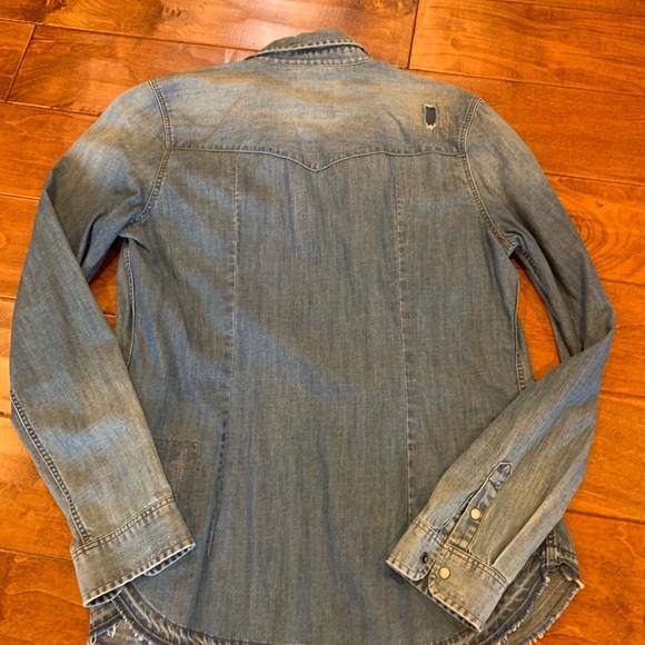 American Eagle Denim Long Sleeve Top - Picture 3 of 5